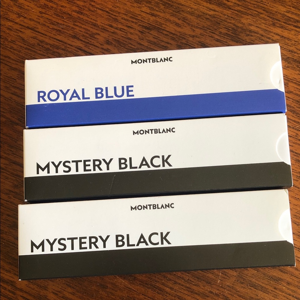 Lot of 5 Mont Blanc Ballpoint Refills Luxury Pen Ink Refill Black Blue Broad